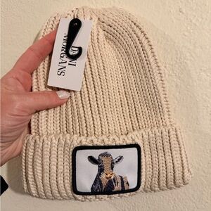 Adorable cow patch beanie